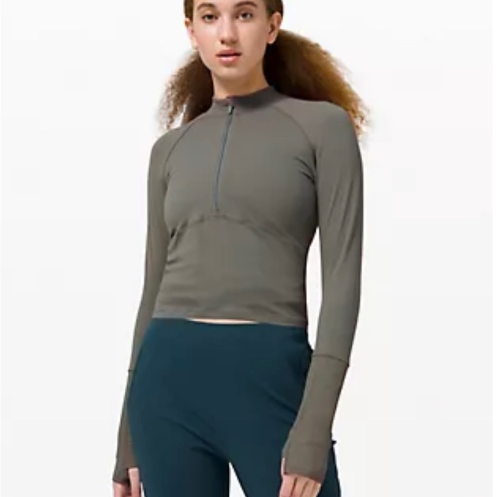 Lululemon It’s Rulu Long Sleeve Shirt size 8 in Grey Sage